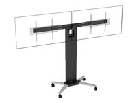 Vision VFM-F51T - Vagn - för 2 LCD/plasmapaneler - motoriserad - stål, aluminium - mattsvart - skärmstorlek: 55"-86" VFM-F51T/D