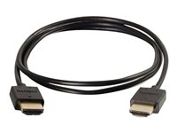 C2G 0.3m Ultra Flexible High Speed HDMI Cable with Low Profile Connectors - HDMI med Ethernet-kabel - HDMI (hane) till HDMI (hane) - 30 cm - svart - stöd för 4K 82361