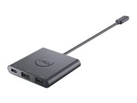 Dell Adapter USB-C to Dual USB-A with Power Pass-Through - Hubb - 2 x SuperSpeed USB 3.0 + 1 x USB-C (strömgenomströmning) - skrivbordsmodell - för Inspiron 5502, 7306 2-in-1; Latitude 54XX, 7410; Vostro 5301; XPS 13 93XX DBQ2BJBC070