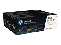HP 305A - 3-pack - gul, cyan, magenta - original - LaserJet - tonerkassett (CF370AM) - för LaserJet Pro 300 M351, 400 M451, MFP M375, MFP M475 CF370AM
