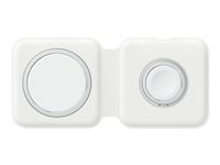 Apple MagSafe Duo Charger - Trådlös laddningsmatta - 2 utdatakontakter (magnetisk) - för iPhone 11, 11 Pro, 11 Pro Max, 12, 12 mini, 12 Pro, 12 Pro Max, 8, 8 Plus, SE (2nd generation), X, XR, XS, XS Max; Watch; AirPods Pro; AirPods with wireless charging case; Wireless Charging Case MHXF3ZM/A