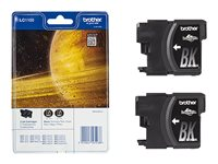 Brother LC1100BKBP2 - 2-pack - svart - original - blister - bläckpatron - för Brother DCP-185, 385, 395, 585, J715, MFC-490, 5490, 5890, 5895, 6890, 790, 795, 990, J615 LC1100BKBP2
