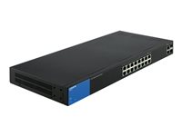 Linksys Business Smart LGS318P - Switch - Administrerad - 16 x 10/100/1000 (PoE+) + 2 x kombinations-Gigabit SFP - rackmonterbar - PoE+ (125 W) - AC 100/230 V LGS318P-EU