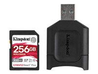 Kingston Canvas React Plus - Flash-minneskort - 256 GB - Video Class V90 / UHS-II U3 / Class10 - SDXC UHS-II MLPR2/256GB
