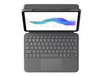 Logitech Folio Touch - Tangentbord och foliefodral - med pekdyna - bakgrundsbelyst - Apple Smart connector - QWERTY - brittisk - grafit - för Apple 11-inch iPad Pro (1:a generation, 2a generation) 920-009751