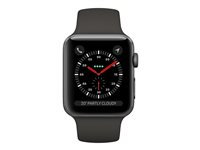 Apple Watch Series 3 (GPS + Cellular) - 42 mm - rymdgrå aluminium - smart klocka med sportband - fluoroelastomer - grå - bandstorlek 140-210 mm - 16 GB - Wi-Fi, Bluetooth - 4G - 34.9 g MR302B/A