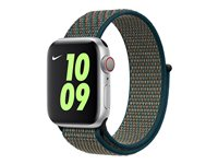 Apple 40mm Nike Sport Loop - Klockrem för smart klocka - Regular size - hypercrimson, neptungrön - för Watch (38 mm, 40 mm) MXN22ZM/A