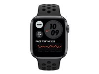 Apple Watch Nike Series 6 (GPS + Cellular) - 44 mm - rymdgrå aluminium - smart klocka med Nike sportband - fluoroelastomer - antracit/svart - bandstorlek 140-210 mm - S/M/L - 32 GB - Wi-Fi, Bluetooth - 4G - 36.5 g M09Y3KS/A