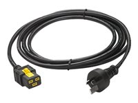 APC - Strömkabel - IEC 60320 C19 till AS/NZS 3112 (hane) - AC 240 V - 15 A - 3 m - svart - Australien - för P/N: SMT2200I-AR, SMT2200R2I-AR, SMT3000I-AR, SMT3000R2I-AR, SMX3000HVTUS, SRT10RMXLIX806 AP8754