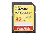 SanDisk Extreme - Flash-minneskort - 32 GB - Video Class V30 / UHS Class 3 / Class10 - SDHC UHS-I SDSDXVE-032G-GNCIN