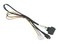 Supermicro - Intern SAS-kabel - OCuLink (hane) till 4 pin intern effekt, U.2 (SFF-8639) (hane) - 55 cm - sprintlåsning CBL-SAST-0956