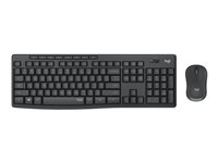 Logitech MK295 Silent - Sats med tangentbord och mus - trådlös - 2.4 GHz - USA internationellt - grafit 920-009800
