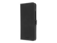 Insmat - Vikbart fodral för mobiltelefon - genuint läder, papper, kartong, polykarbonat, bomull - svart - för Xiaomi Redmi 9 650-2914