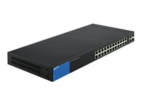 Linksys Business Smart LGS326P - Switch - Administrerad - 24 x 10/100/1000 (PoE+) + 2 x kombinations-Gigabit SFP - rackmonterbar - PoE+ (192 W) - AC 100/230 V LGS326P-EU