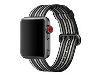 Apple 38mm Woven Nylon Band - Klockrem för smart klocka - 125 - 195 mm - svart rand - för Watch (38 mm, 40 mm) MRHC2ZM/A