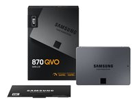 Samsung 870 QVO MZ-77Q4T0BW - Solid state drive - krypterat - 4 TB - inbyggd - 2.5" - SATA 6Gb/s - buffert: 4 GB - 256 bitars AES - TCG Opal Encryption MZ-77Q4T0BW