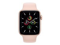 Apple Watch SE (GPS + Cellular) - 44 mm - guldaluminium - smart klocka med sportband - fluoroelastomer - rosa sand - bandstorlek 140-210 mm - S/M/L - 32 GB - Wi-Fi, Bluetooth - 4G - 36.36 g MYEX2KS/A