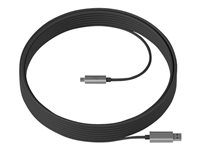 Logitech Strong - USB-kabel - USB typ A (hane) till USB-C (hane) - USB 3.1 - 10 m - plenum, Active Optical Cable (AOC) 939-001799