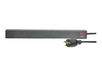 APC Basic Rack-Mount PDU - Grenuttag (kan monteras i rack) - AC 208 V - ingång: NEMA L6-20 - utgångskontakter: 12 (IEC 60320 C13) - 1U - 19" - 3.66 m - Kanada, Förenta Staterna - svart - för P/N: SCL400RMJ1U, SCL500RMI1UC, SCL500RMI1UNC, SMTL1000RMI2UC, SMTL750RMI2UC, SRT8KXLJ AP9566