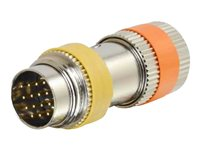 C2G RapidRun Multi-Format PC (Yellow) Runner to Multi-format (Orange) 15-pin Din Adapter - Adapter för video / ljud - 15 pin RapidRun (hane) till 15 pin RapidRun (hona) - rostfritt stål 87103