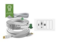 VISION TechConnect 3 Wall-Mount Faceplate Package - Modulkontaktplatta med snapin-fästen och kablar - HD-15, minihörlurskontakt, stereo 3,5 mm, HDMI, USB typ B - matt vit - 2-gang TC3-PK+PK10MCABLES