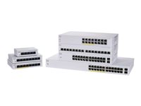 Cisco Business 110 Series 110-24T - Switch - ohanterad - 24 x 10/100/1000 + 2 x kombinations-Gigabit SFP - skrivbordsmodell, rackmonterbar, väggmonterbar CBS110-24T-EU