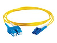 C2G LC-SC 9/125 OS1 Duplex Singlemode PVC Fiber Optic Cable (LSZH) - Patch-kabel - SC enkelläge (hane) till LC enkelläge (hane) - 20 m - fiberoptisk - duplex - 9 / 125 mikrometer - OS1 - halogenfri - gul 85593