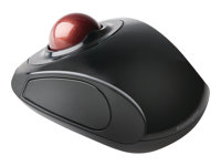 Kensington Advance Fit Wireless Mobile Trackball - Styrkula - höger- och vänsterhänta - laser - 2 knappar - trådlös - 2.4 GHz - trådlös USB-mottagare - grafit, Rubinröd K72352EU