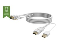 VISION Techconnect - Kabel för video / ljud - HD-15 (VGA), stereo mini jack (hane) till USB, HDMI (hane) - 2 m - vit - tumskruvar TC 2MHDMIVGA