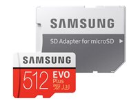 Samsung EVO Plus MB-MC512HA - Flash-minneskort (microSDXC till SD-adapter inkluderad) - 512 GB - UHS-I U3 / Class10 - mikroSDXC UHS-I MB-MC512HA/EU