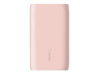 Belkin BOOST CHARGE - Strömförsörjningsbank - 5000 mAh - 12 Watt - 2.4 A (USB) - på kabel: USB-C - rosa BPB004BTC00