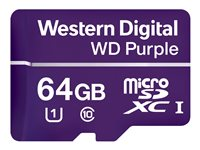WD Purple WDD064G1P0A - Flash-minneskort - 64 GB - UHS-I U1 / Class10 - microSDXC - lila WDD064G1P0A