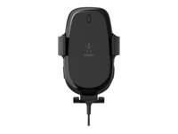 Belkin BOOST CHARGE - Trådlös laddningshållare för bil + bilströmsadapter - 10 Watt - svart WIC001BTBK