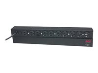 APC Basic Rack-Mount PDU - Grenuttag (kan monteras i rack) - AC 120 V - 1.8 kW - ingång: NEMA 5-15 - utgångskontakter: 10 (NEMA 5-15) - 1U - 19" - 3.7 m - svart - för P/N: AR106VI, SCL400RMJ1U, SCL500RMI1UC, SCL500RMI1UNC, SMTL1000RMI2UC, SMTL750RMI2UC AP9562