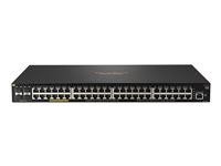 HPE Aruba 2930F 48G PoE+ 4SFP - Switch - L3 - Administrerad - 48 x 10/100/1000 (PoE+) + 4 x gigabit SFP (upplänk) - rackmonterbar - PoE+ (740 W) JL557A#ABB