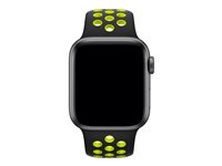 Apple 40mm Nike Sport Band - Klockrem för smart klocka - 130-200 mm - svart/volt - för Watch (38 mm, 40 mm) MTMN2ZM/A
