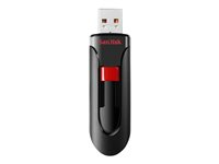 SanDisk Cruzer Glide - USB flash-enhet - 16 GB - USB 2.0 - svart, röd SDCZ60-016G-B35