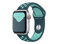 Apple 40mm Nike Sport Band - Klockrem för smart klocka - Vanlig storlek - auroragrön, midnattturkos - för Watch (38 mm, 40 mm) MXQX2ZM/A