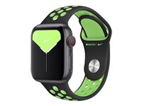 Apple 40mm Nike Sport Band - Klockrem för smart klocka - storlek S/M och M/L - svart/kalkblast - för Watch (38 mm, 40 mm) MXQW2ZM/A