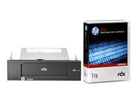 HPE RDX Removable Disk Backup System - Diskenhet - RDX - SuperSpeed USB 3.0 - intern - 5.25" - med 1 TB patron - för ProLiant DL360 G7, DL360p Gen8 B7B67A