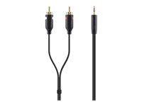 Belkin - Ljudkabel - RCA x 2 (hane) till stereo mini jack (hane) - 5 m - dubbelt skärmad F3Y116BT5M