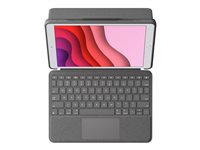 Logitech Combo Touch - Tangentbord och foliefodral - med pekdyna - bakgrundsbelyst - Apple Smart connector - QWERTZ - tysk - grafit - för Apple 10.2-inch iPad (7:e generation, 8:e generation) 920-009624