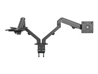 Vision VFM-DAD/4 - Monteringssats - justerbar arm - för 2 LCD-skärmar eller LCD-skärm och bärbar dator / surfplatta - aluminium, stål - mattsvart - skärmstorlek: 17"-27" - disk-monteringsbar VFM-DAD/4