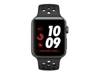 Apple Watch Nike+ Series 3 (GPS + Cellular) - 42 mm - rymdgrå aluminium - smart klocka med Nike sportband - fluoroelastomer - antracit/svart - bandstorlek 140-210 mm - 16 GB - Wi-Fi, Bluetooth - 4G - 34.9 g MTH42FS/A