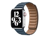 Apple 40mm Leather Link - Klockrem för smart klocka - storlek M/L - baltisk blå - demo - för Watch (38 mm, 40 mm) 3H072ZM/A