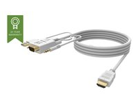 VISION Techconnect - Kabel för video / ljud - USB, HD-15 (VGA), stereo mini jack (hane) till HDMI (hane) - 2 m - svart - tumskruvar TC 2MVGAHDMI