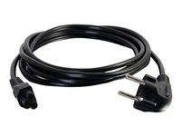 C2G Laptop Power Cord - Strömkabel - IEC 60320 C5 till CEE 7/7 (hane) - AC 250 V - 3 m - formpressad - svart - Europa 80608