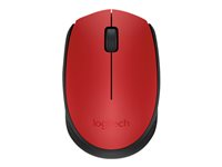 Logitech M171 - Mus - trådlös - 2.4 GHz - trådlös USB-mottagare - svart, röd 910-004641