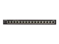 NETGEAR SOHO Gigabit Ethernet Switch GS316 - Switch - ohanterad - 16 x 10/100/1000 - skrivbordsmodell, väggmonterbar GS316-100PES
