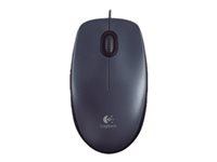Logitech M100 - Mus - höger- och vänsterhänta - optisk - 3 knappar - kabelansluten - USB - svart 910-005003